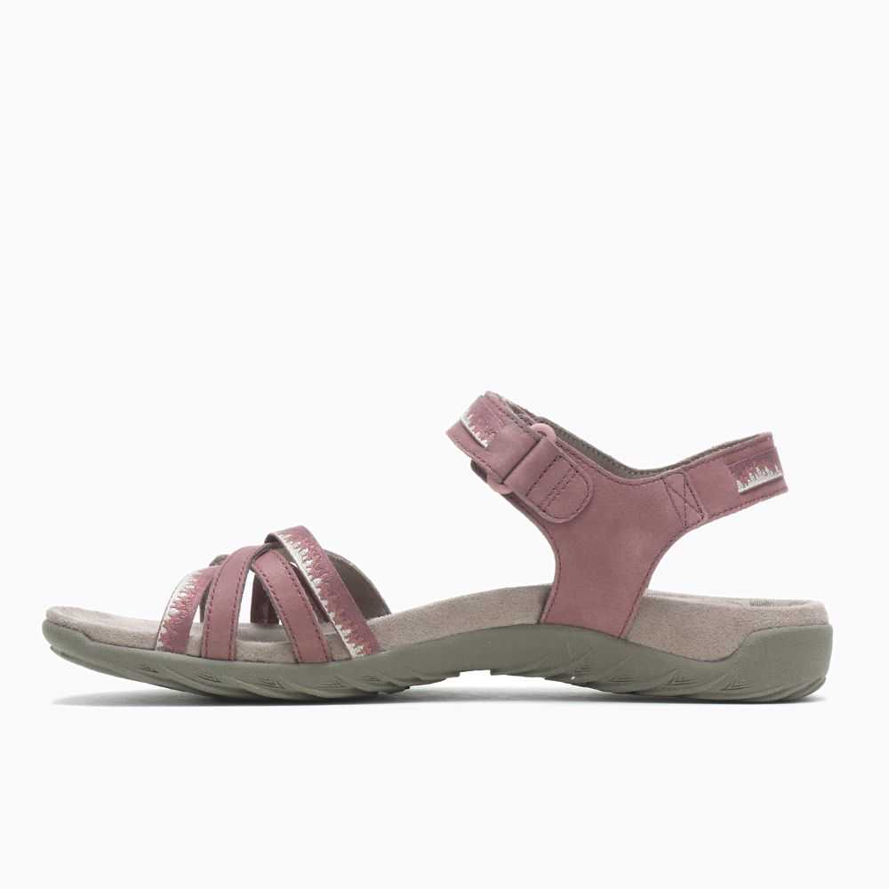 Burgundy Women's Merrell Terran 3 Cush Cross Sandals | Dubai-0278356