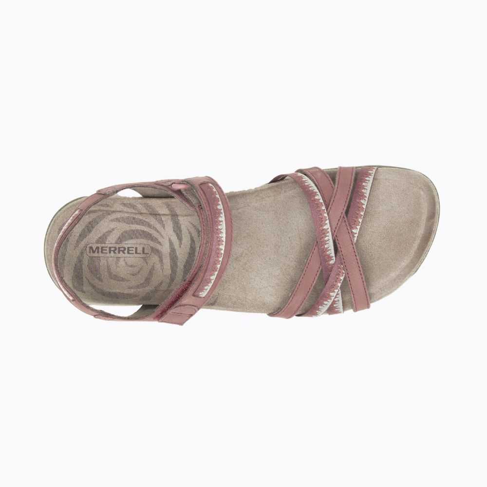 Burgundy Women's Merrell Terran 3 Cush Cross Sandals | Dubai-0278356