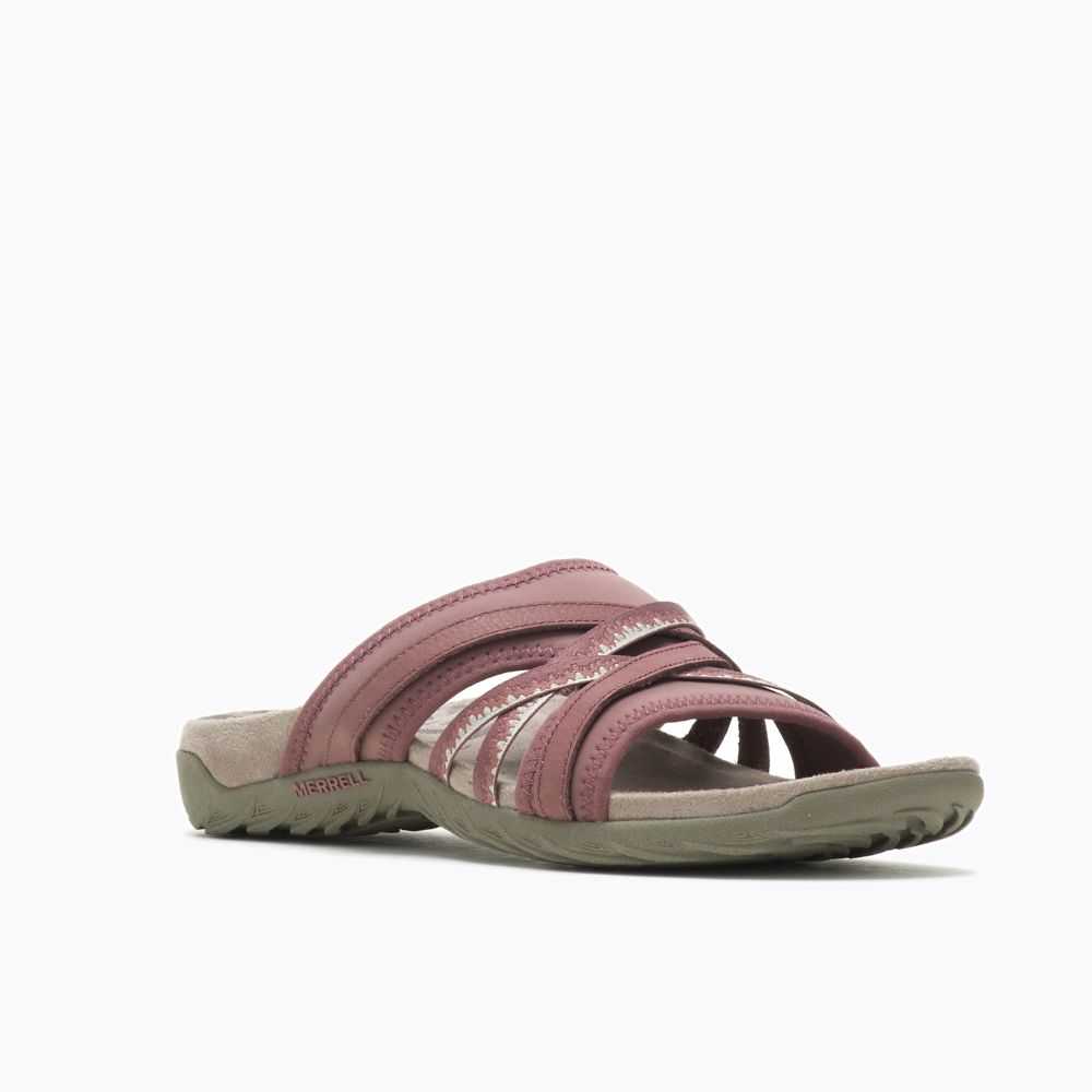 Burgundy Women's Merrell Terran 3 Cush Slide Sandals | Dubai-6358104