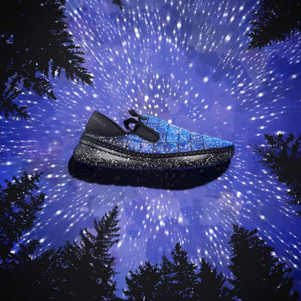 Dark Blue/Black Men's Merrell Hut Moc Night Sky Slip On Shoes | Dubai-0216785