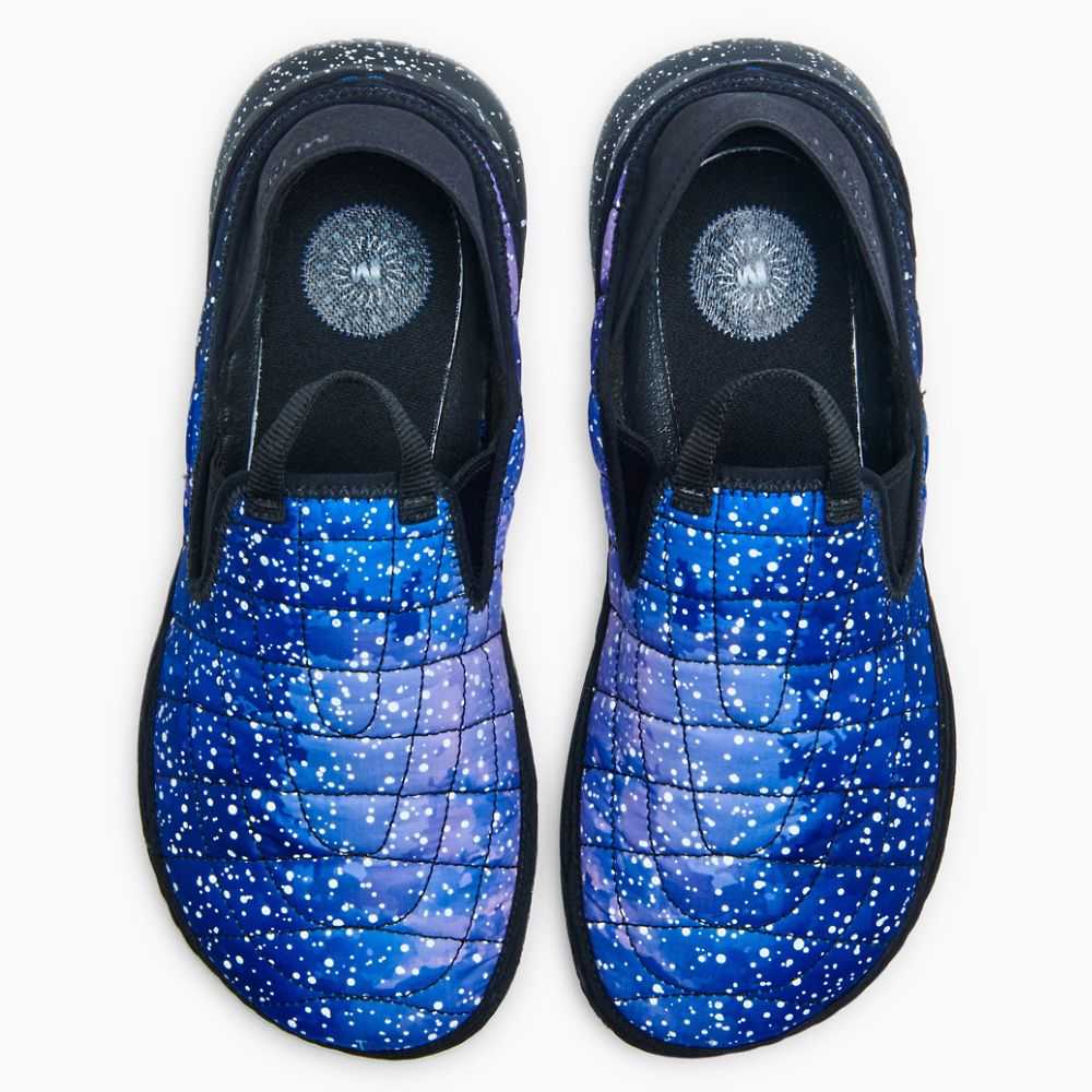 Dark Blue/Black Women's Merrell Hut Moc Night Sky Slip On Shoes | Dubai-9528034