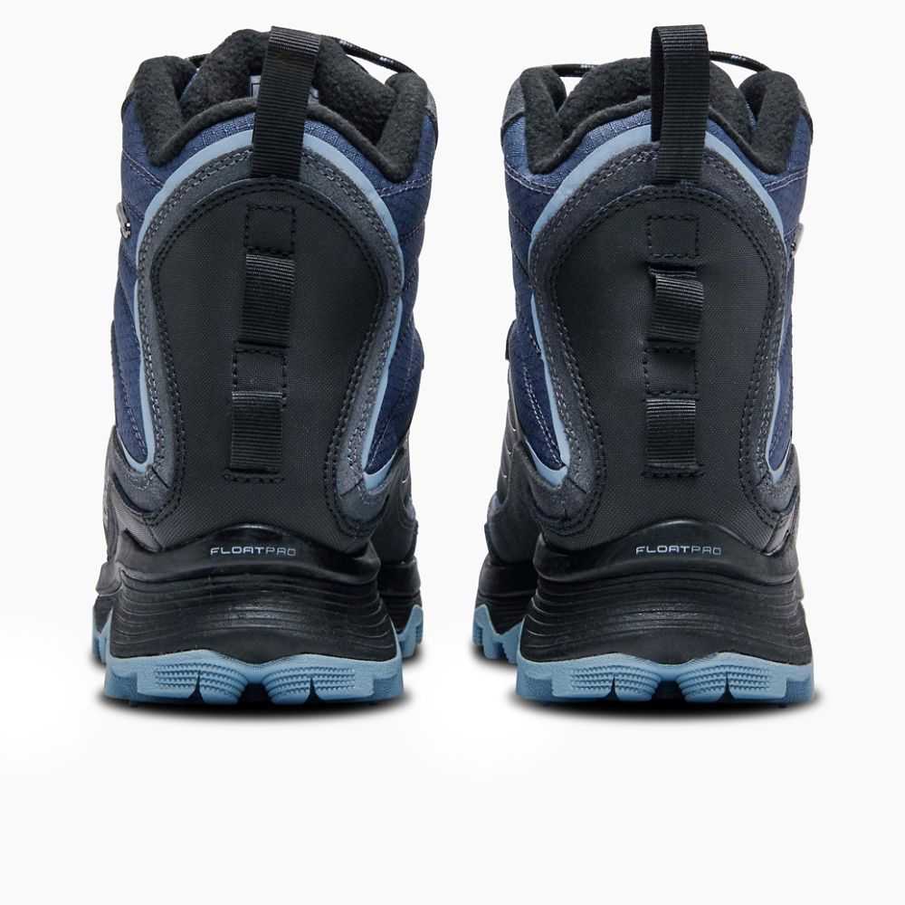 Dark Blue Men's Merrell Moab Speed Thermo Mid Waterproof Hiking Boots | Dubai-5743680