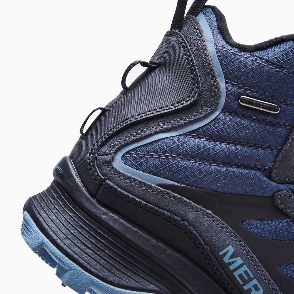 Dark Blue Men's Merrell Moab Speed Thermo Mid Waterproof Hiking Boots | Dubai-5743680