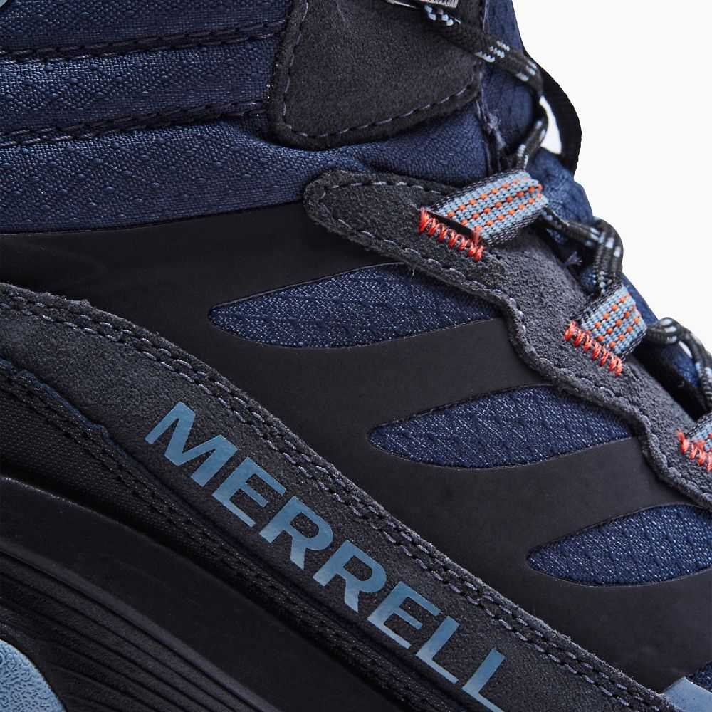 Dark Blue Men's Merrell Moab Speed Thermo Mid Waterproof Hiking Boots | Dubai-5743680