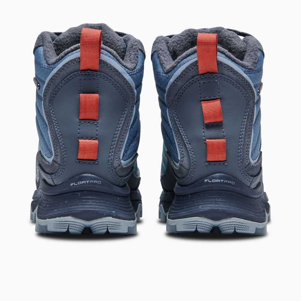 Dark Blue Women's Merrell Moab Speed Thermo Mid Waterproof Hiking Boots | Dubai-3721860