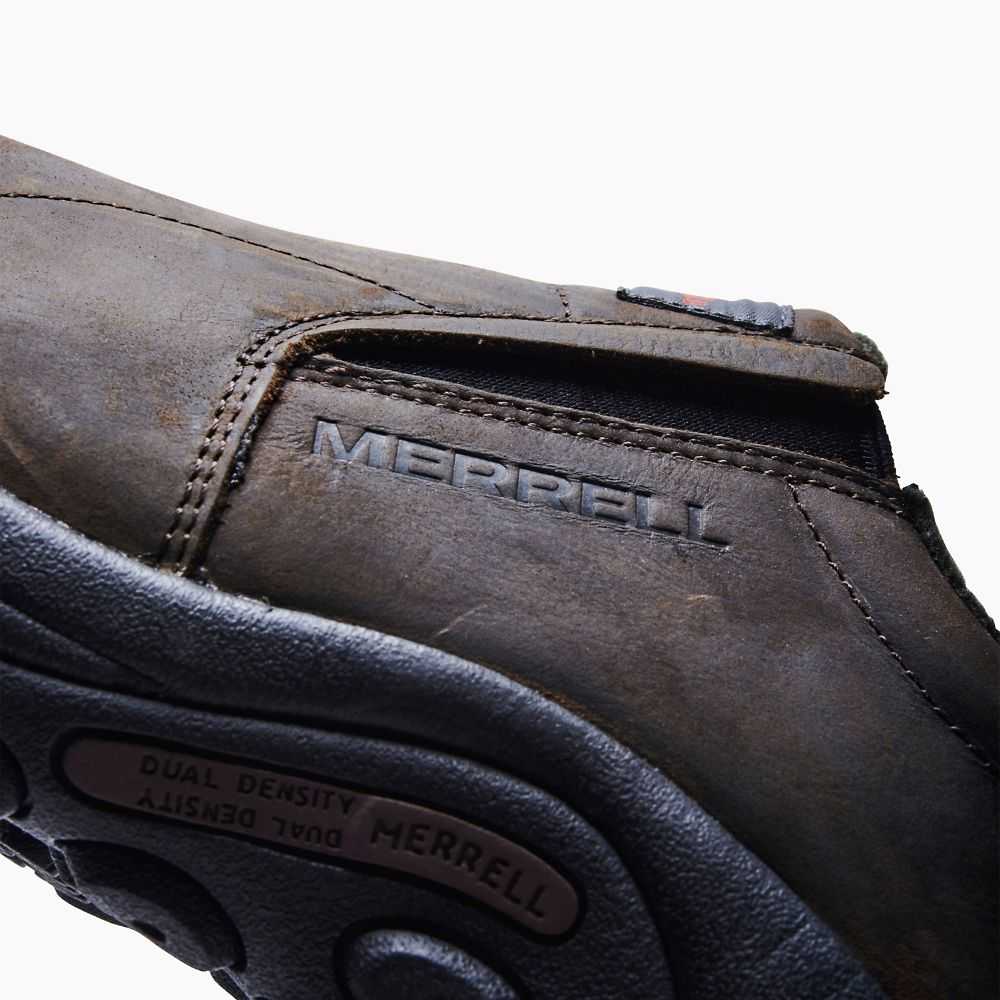 Dark Brown Men's Merrell Jungle Moc Leather SR Wide Width Work Shoes | Dubai-2153649