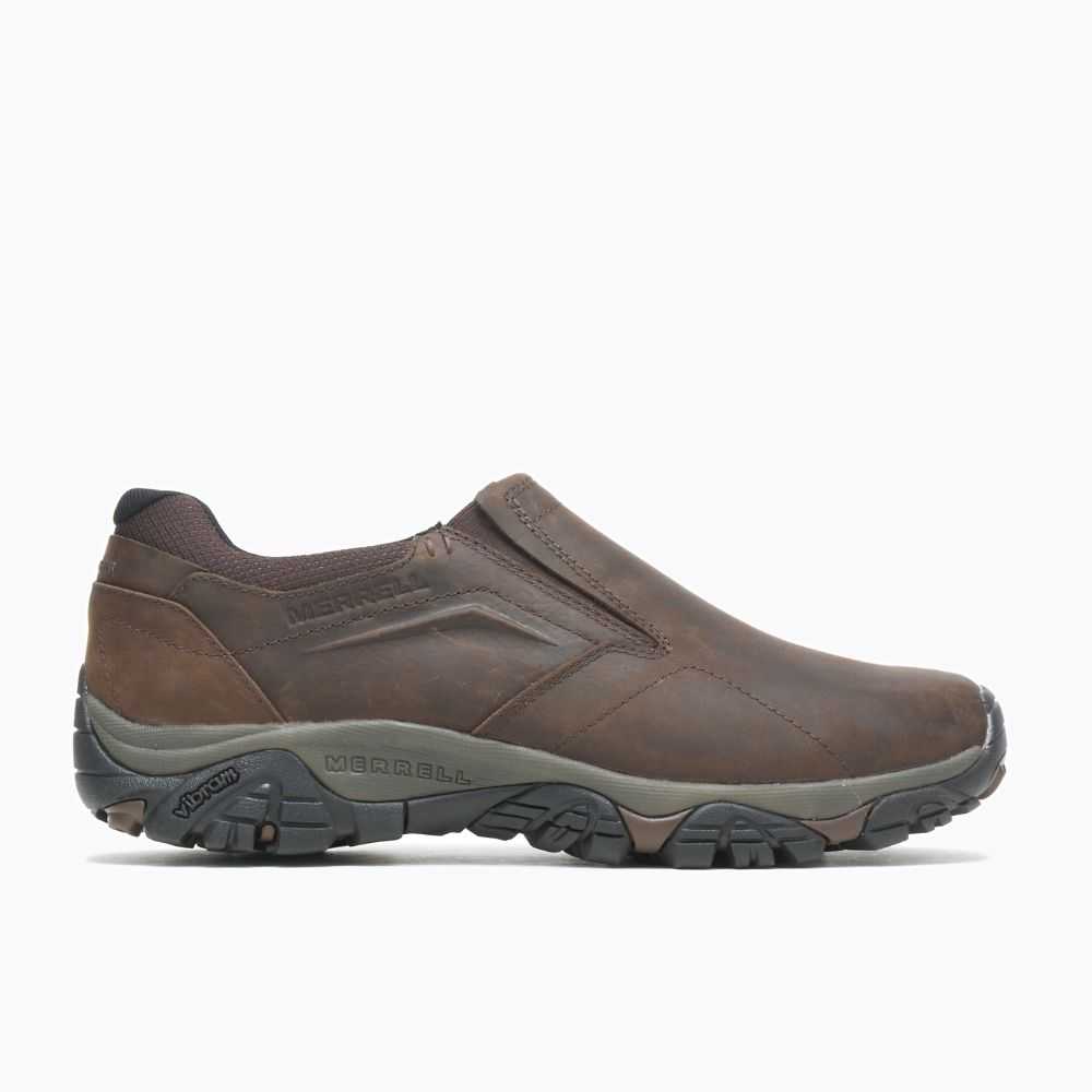 Dark Brown Men\'s Merrell Moab Adventure Moc Wide Width Casual Shoes | Dubai-0694187