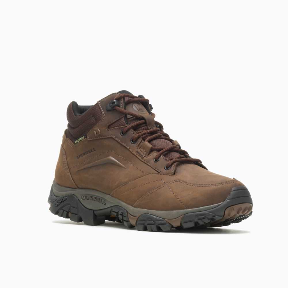 Dark Brown Men's Merrell Moab Adventure Mid Waterproof Wide Width Casual Boots | Dubai-6340925