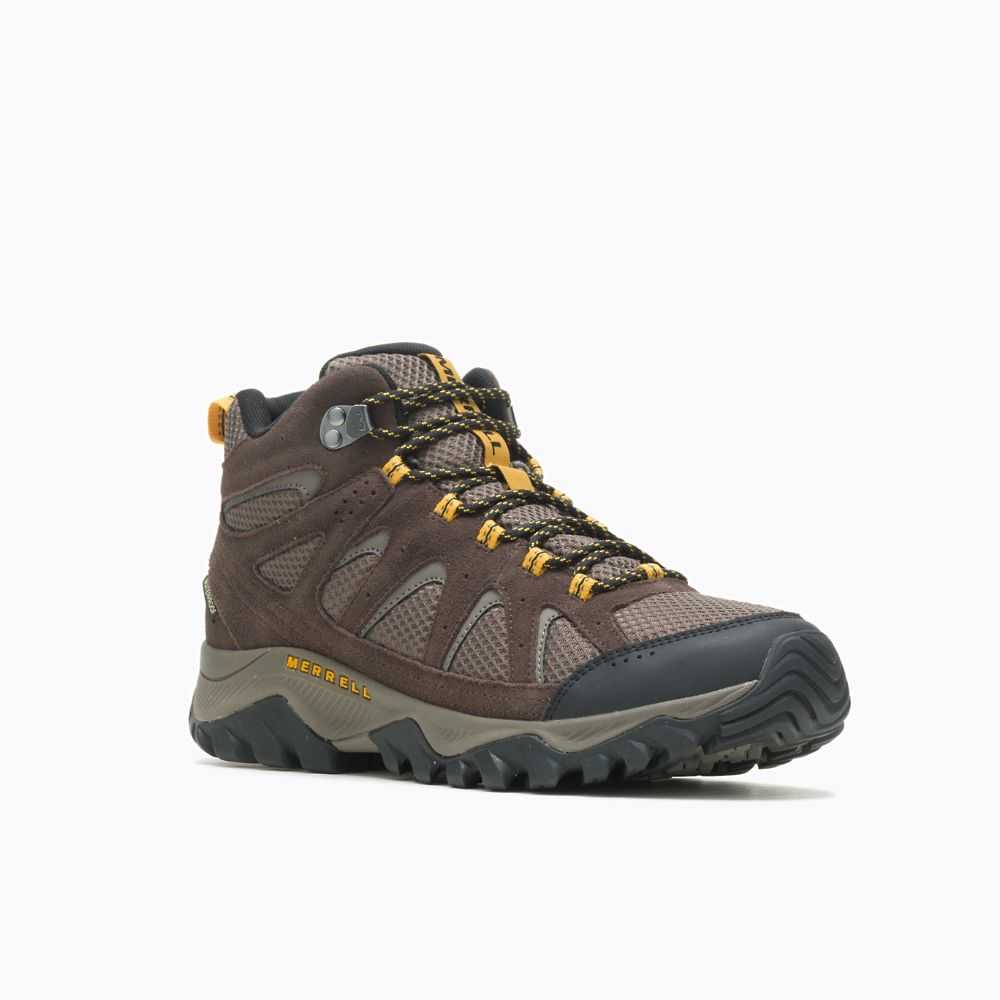 Dark Brown Men's Merrell Oakcreek Mid Waterproof Hiking Boots | Dubai-1659703