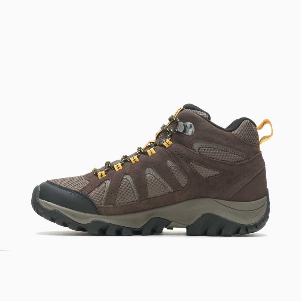 Dark Brown Men's Merrell Oakcreek Mid Waterproof Hiking Boots | Dubai-1659703