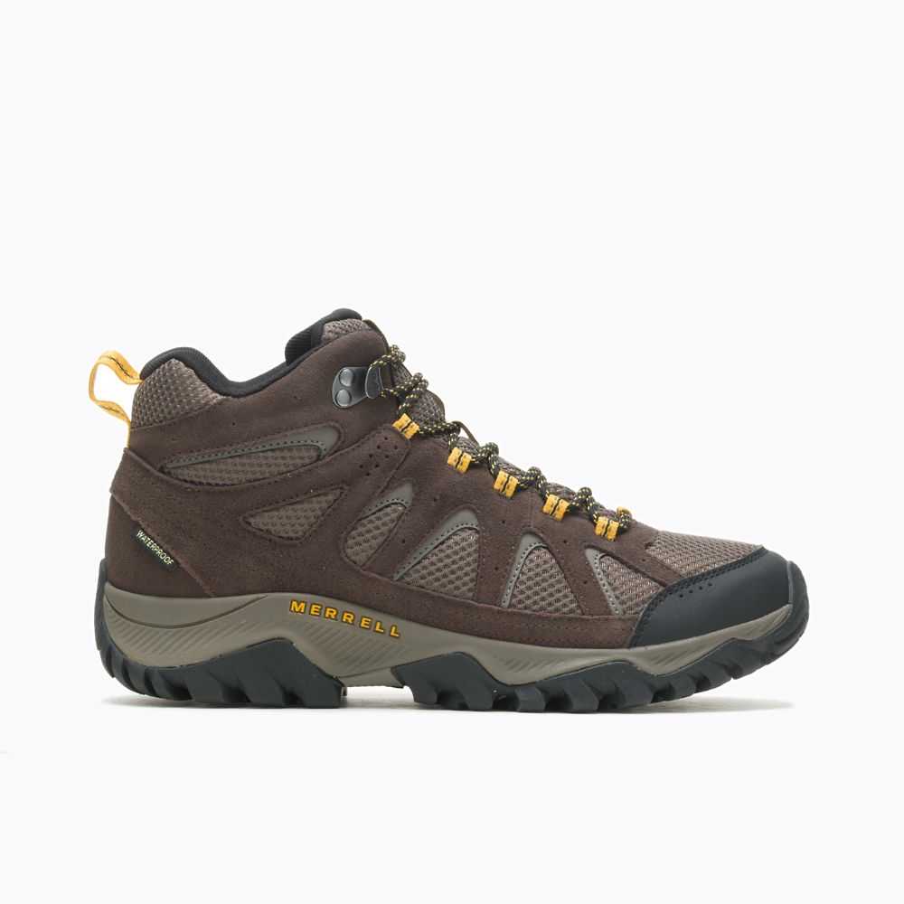 Dark Brown Men\'s Merrell Oakcreek Mid Waterproof Hiking Boots | Dubai-1659703