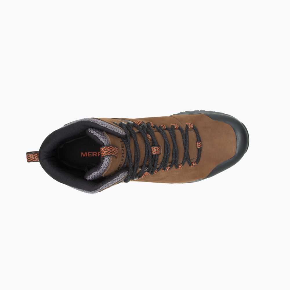 Dark Brown Men's Merrell Phaserbound 2 Tall Waterproof Hiking Boots | Dubai-5984021