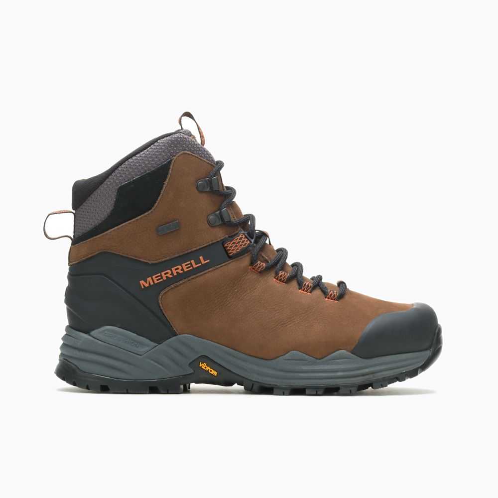 Dark Brown Men\'s Merrell Phaserbound 2 Tall Waterproof Hiking Boots | Dubai-5984021