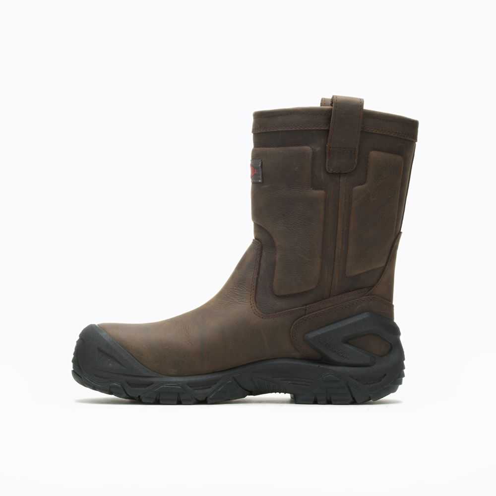 Dark Brown Men's Merrell Strongfield Work Boots | Dubai-2350749