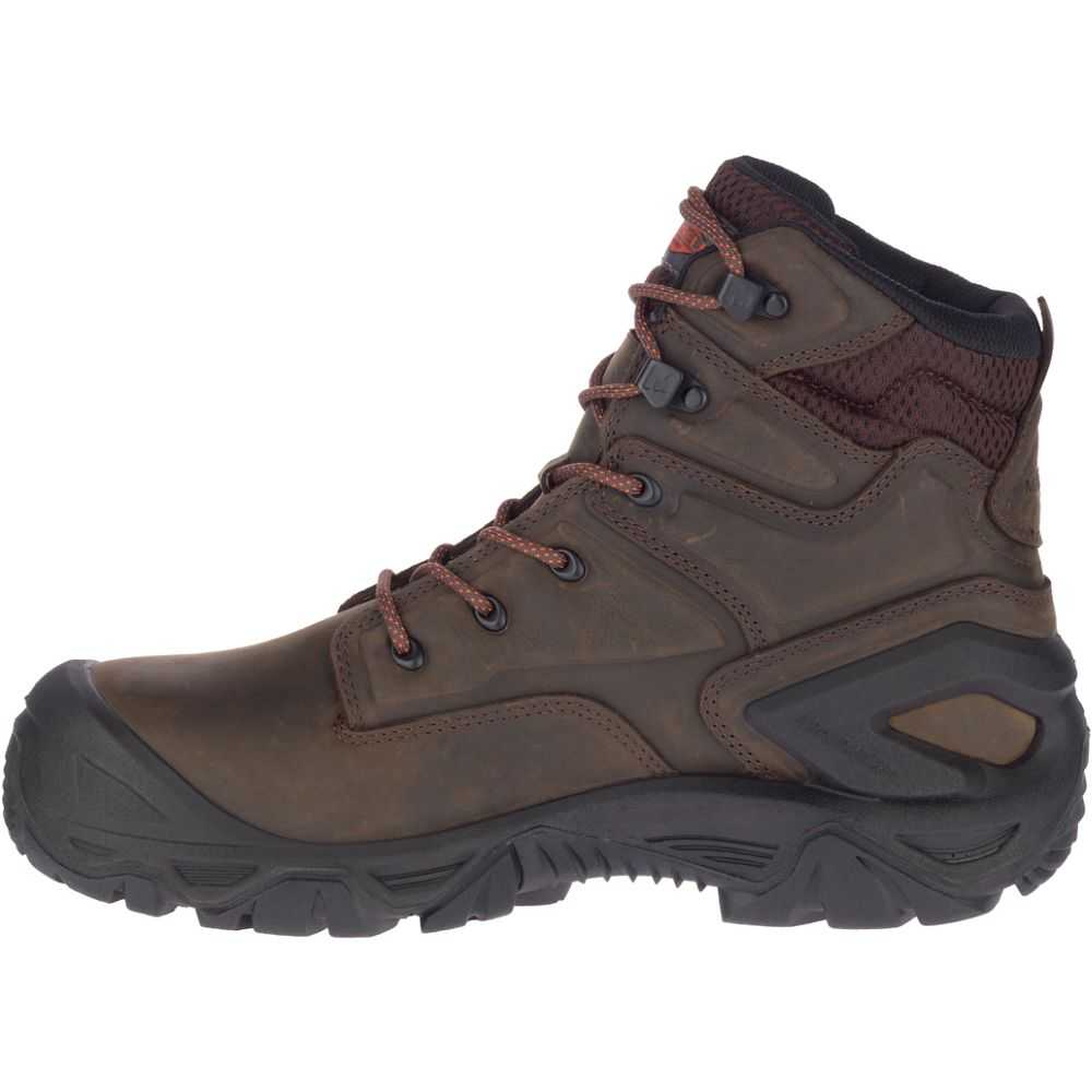 Dark Brown Men's Merrell Strongfield Work Boots | Dubai-7635104