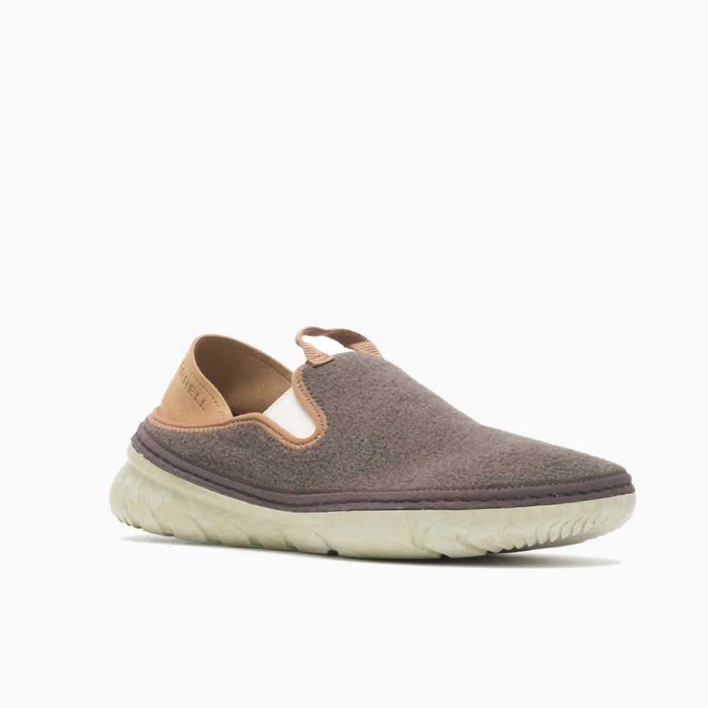 Dark Chocolate Women's Merrell Hut Moc Cozy II Slip On Shoes | Dubai-8327109