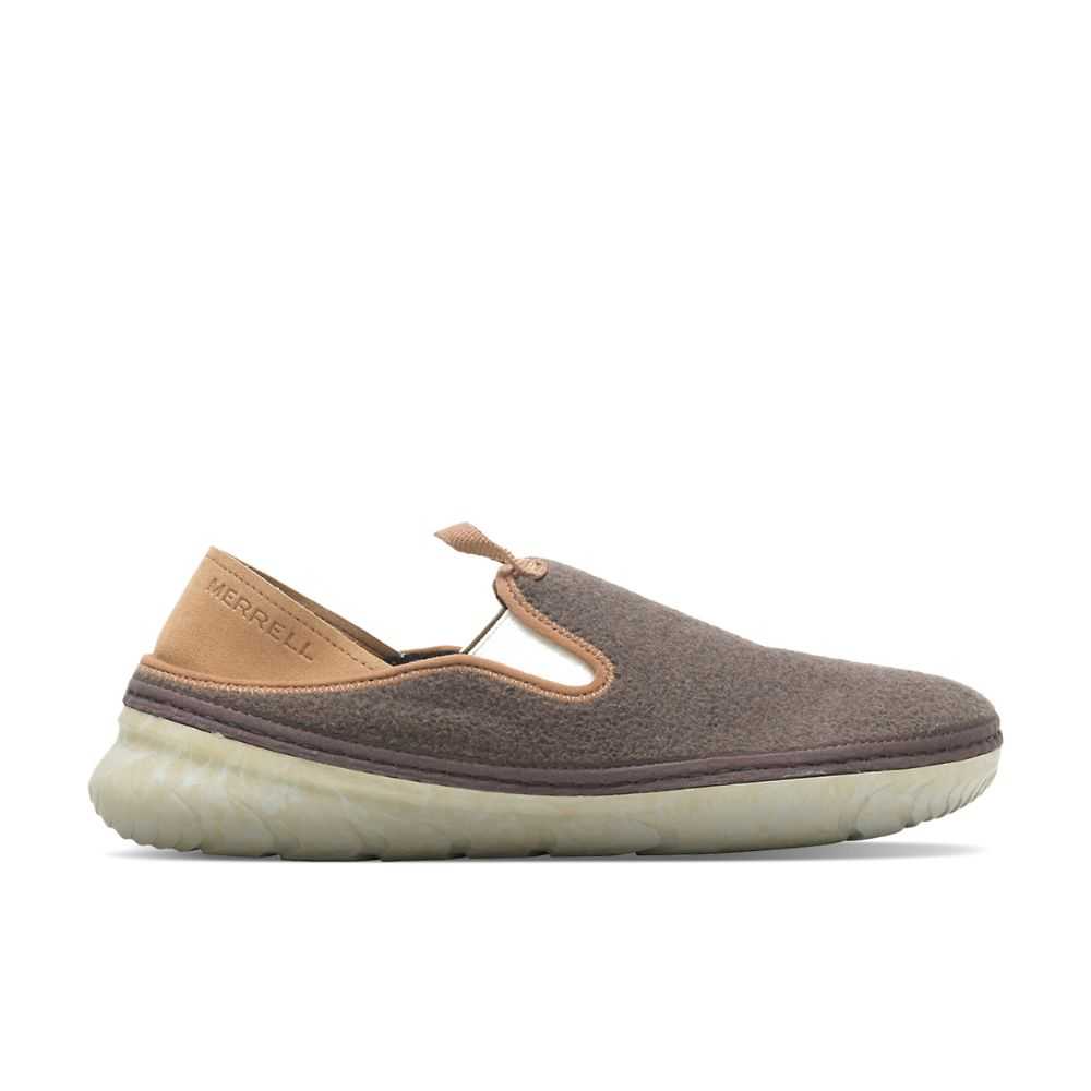 Dark Chocolate Women\'s Merrell Hut Moc Cozy II Slip On Shoes | Dubai-8327109