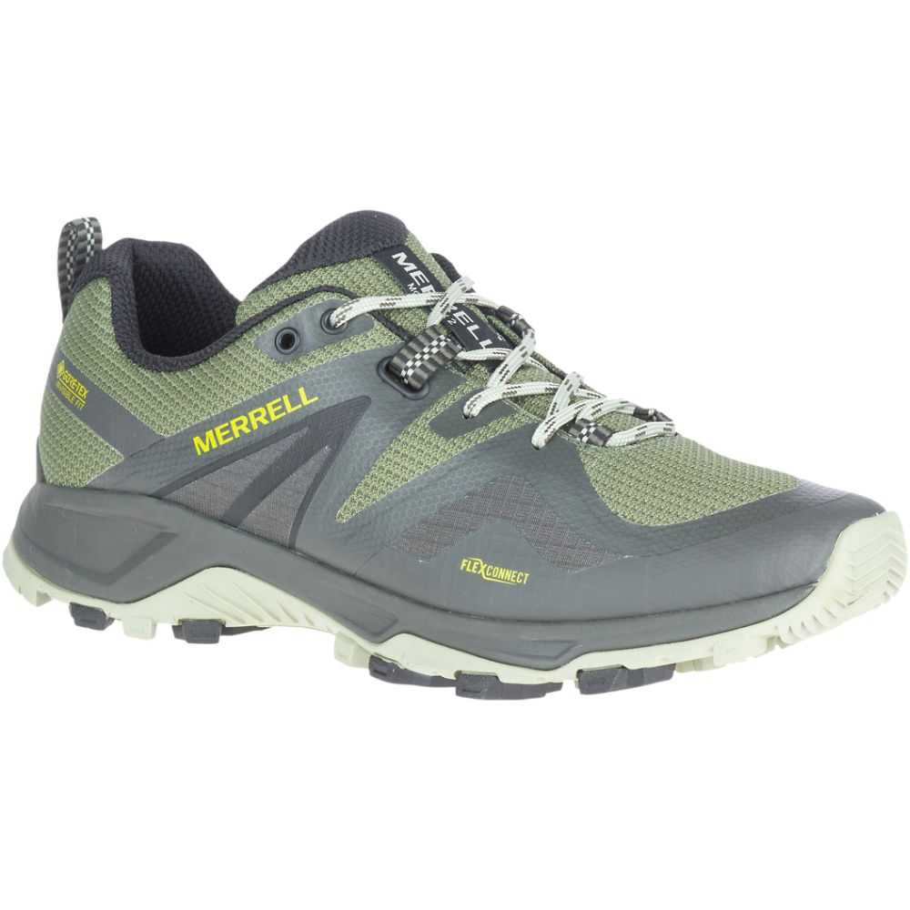 Dark Green Men's Merrell MQM Flex 2 GORE-TEX® Trail Running Shoes | Dubai-4928016