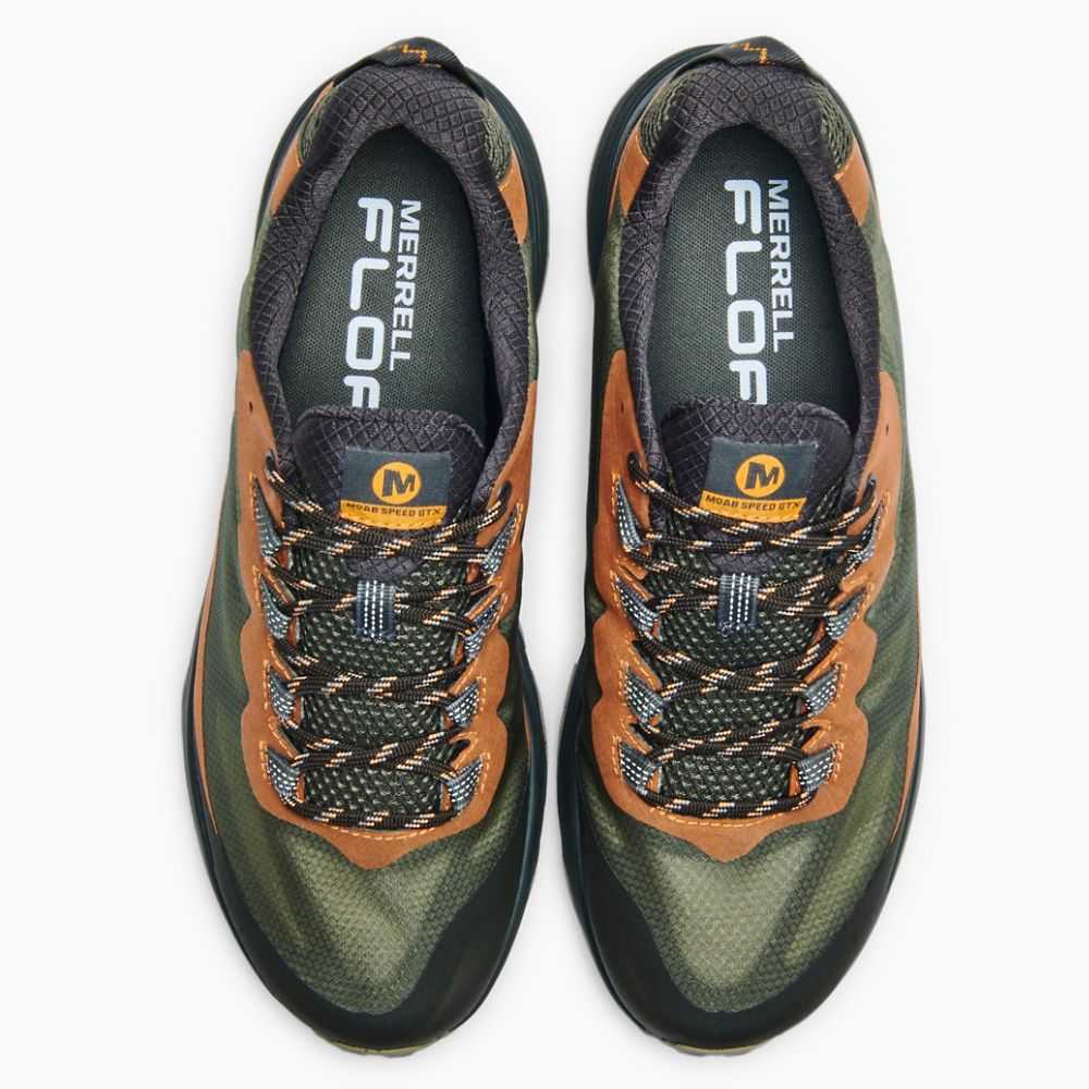 Dark Green Men's Merrell Moab Speed GORE-TEX® Walking Shoes | Dubai-9486071