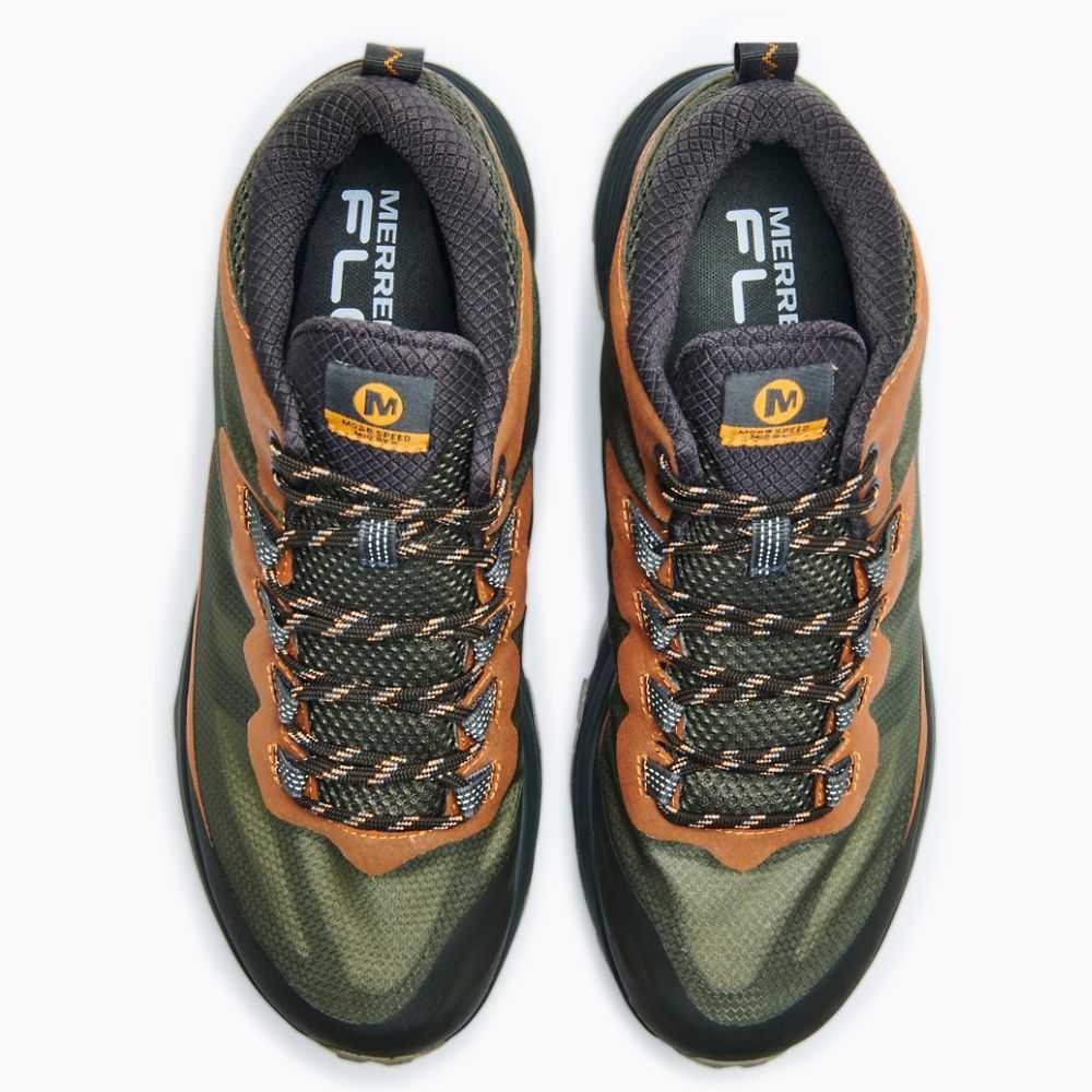 Dark Green Men's Merrell Moab Speed Mid GORE-TEX® Hiking Boots | Dubai-1486532