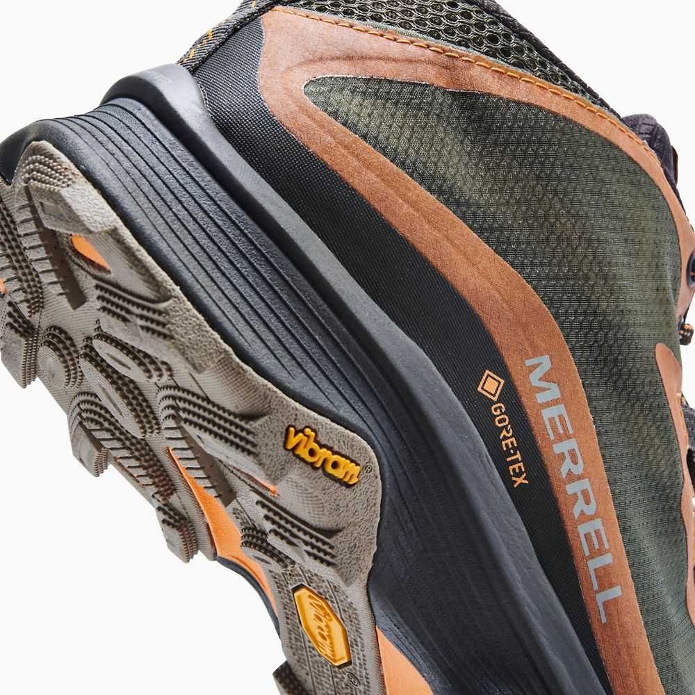 Dark Green Men's Merrell Moab Speed Mid GORE-TEX® Hiking Boots | Dubai-1486532