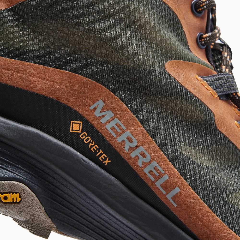 Dark Green Men's Merrell Moab Speed Mid GORE-TEX® Hiking Boots | Dubai-1486532