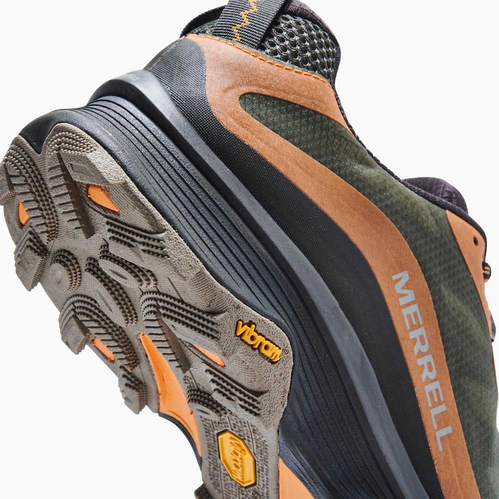 Dark Green Men's Merrell Moab Speed Trail Running Shoes | Dubai-0123479