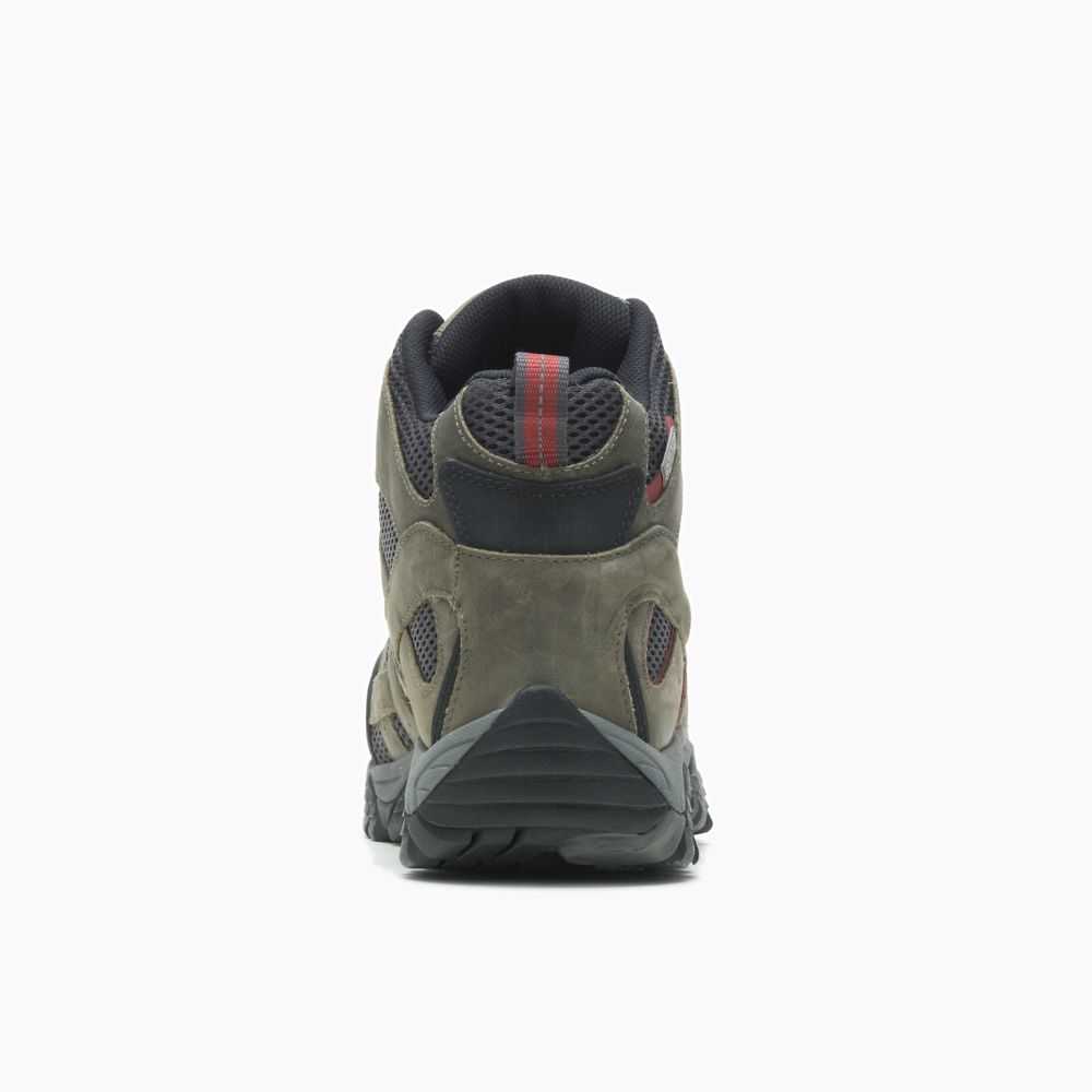 Dark Green Men's Merrell Moab Vertex Mid Waterproof Comp Toe Wide Width Work Boots | Dubai-0239164