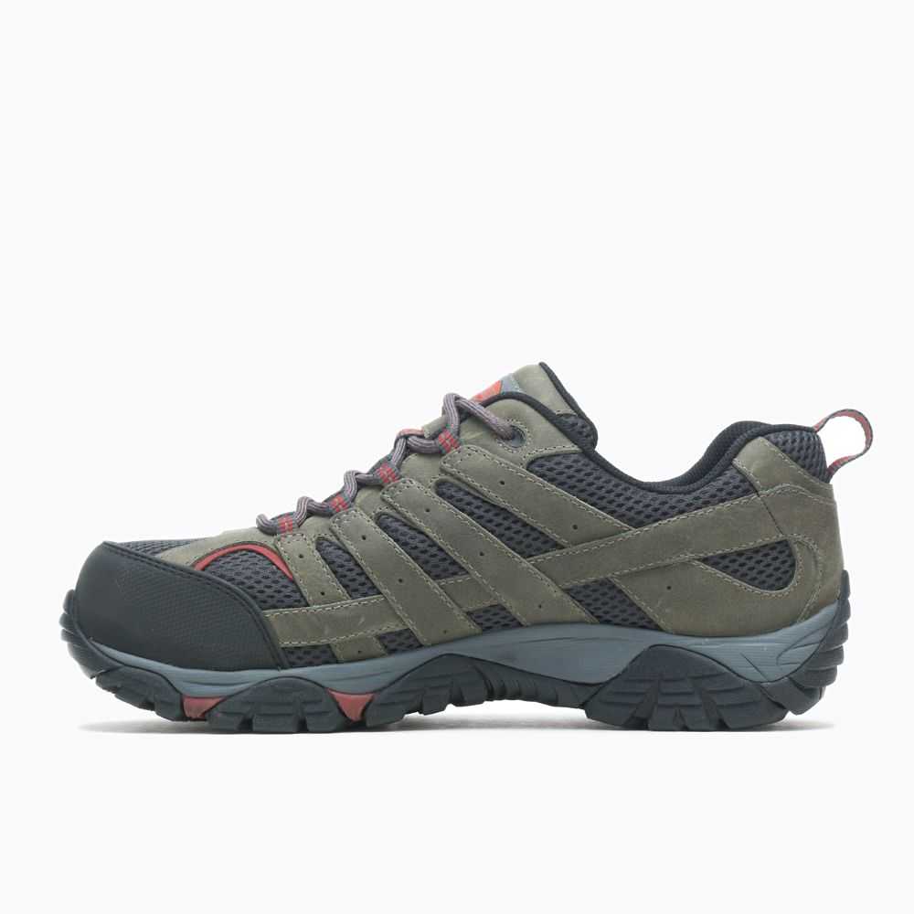 Dark Green Men's Merrell Moab Vertex Vent Comp Toe Wide Width Work Shoes | Dubai-8693201