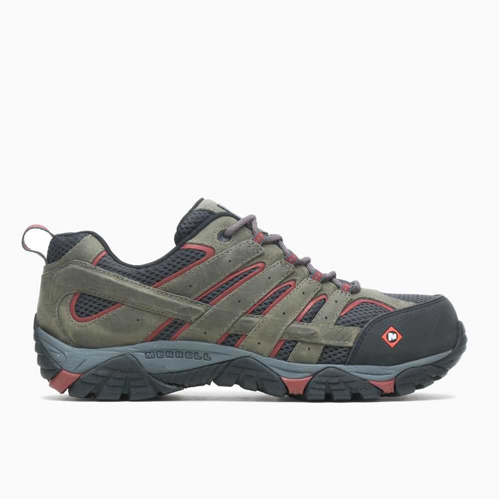 Dark Green Men\'s Merrell Moab Vertex Vent Comp Toe Wide Width Work Shoes | Dubai-8693201