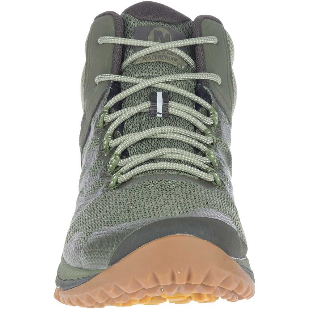 Dark Green Men's Merrell Nova 2 Mid Waterproof Wide Width Hiking Boots | Dubai-2719638