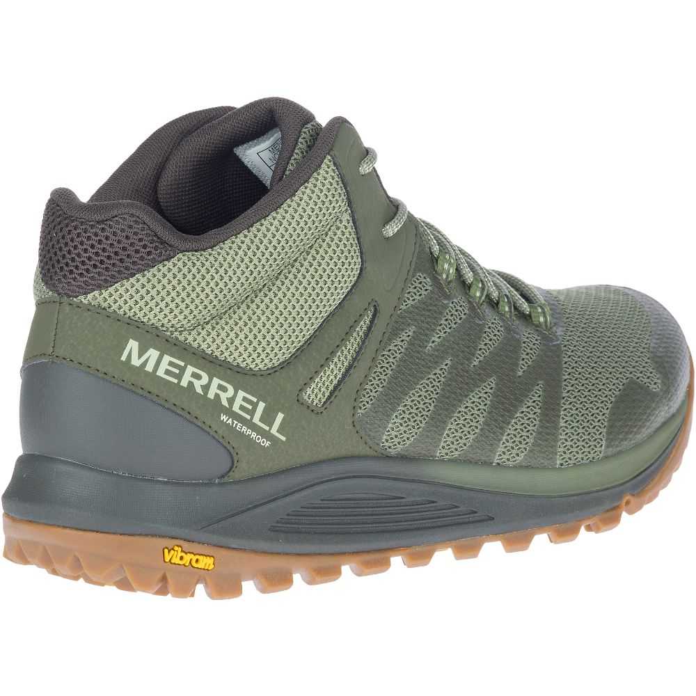 Dark Green Men's Merrell Nova 2 Mid Waterproof Wide Width Hiking Boots | Dubai-2719638