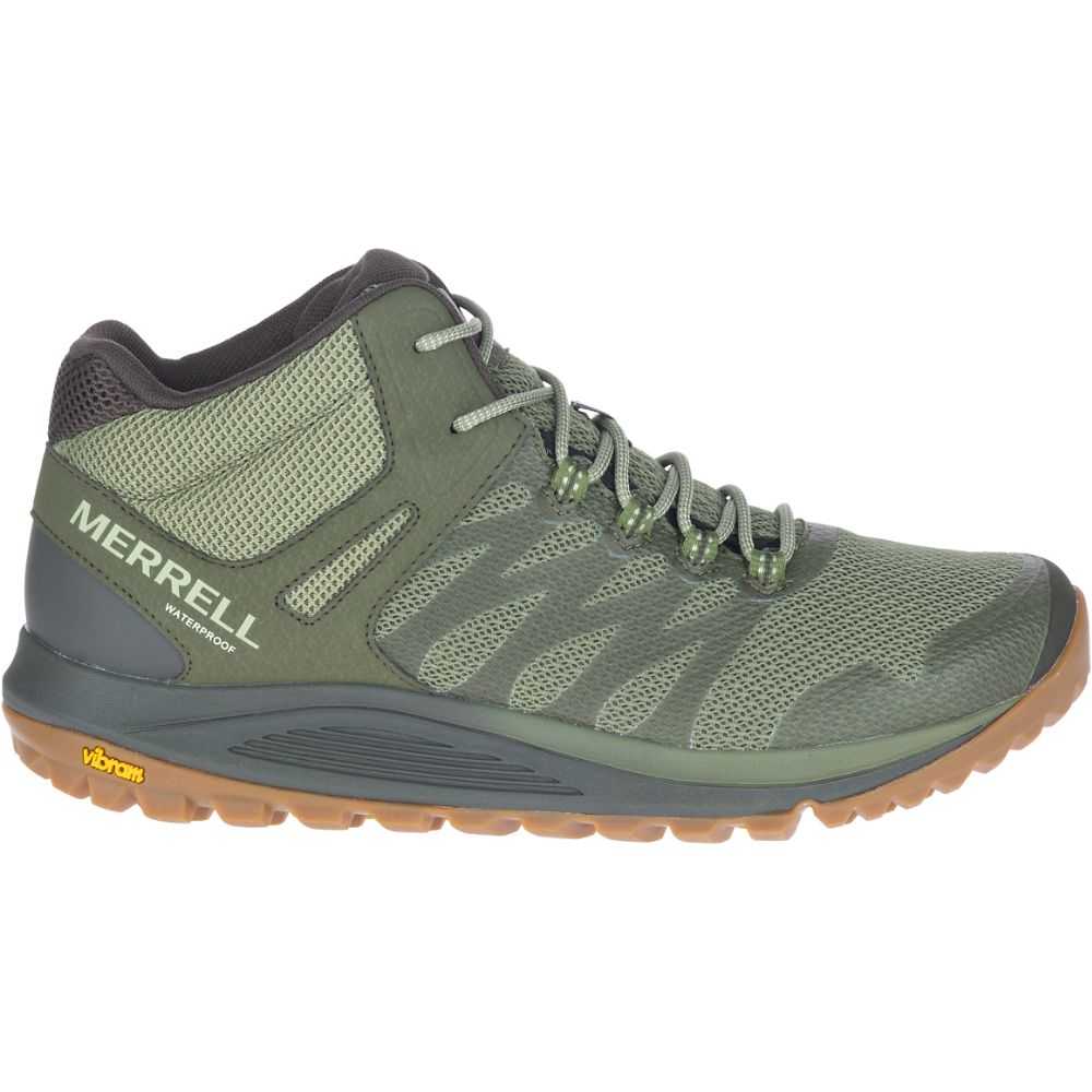 Dark Green Men\'s Merrell Nova 2 Mid Waterproof Wide Width Hiking Boots | Dubai-2719638