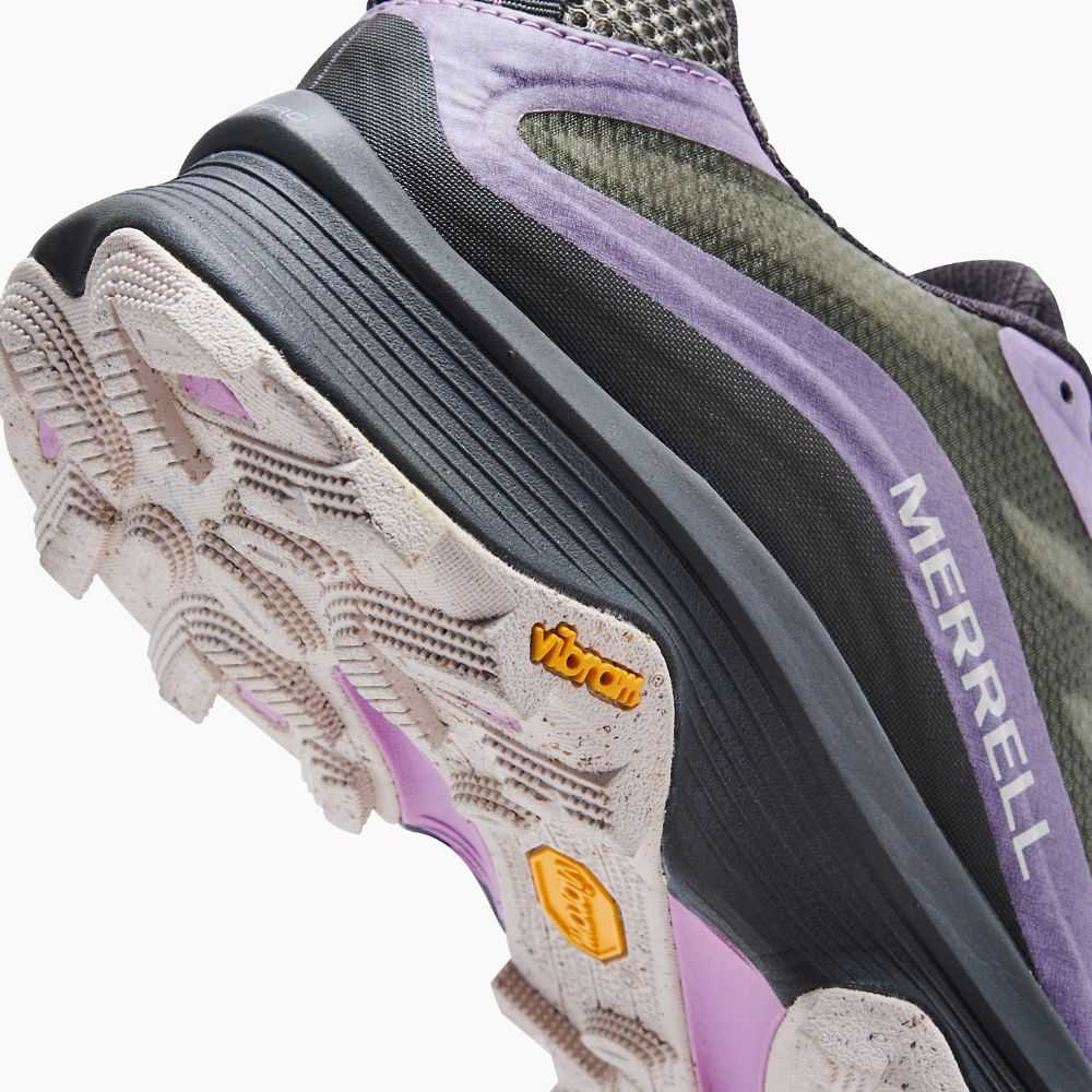 Dark Green Women's Merrell Moab Speed Hiking Shoes | Dubai-6792840