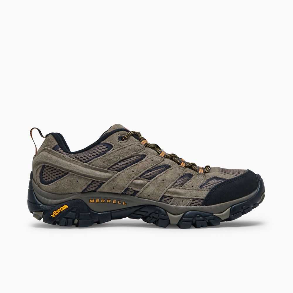 Dark Grey/Light Brown Men\'s Merrell Moab 2 Ventilator Hiking Shoes | Dubai-3062574