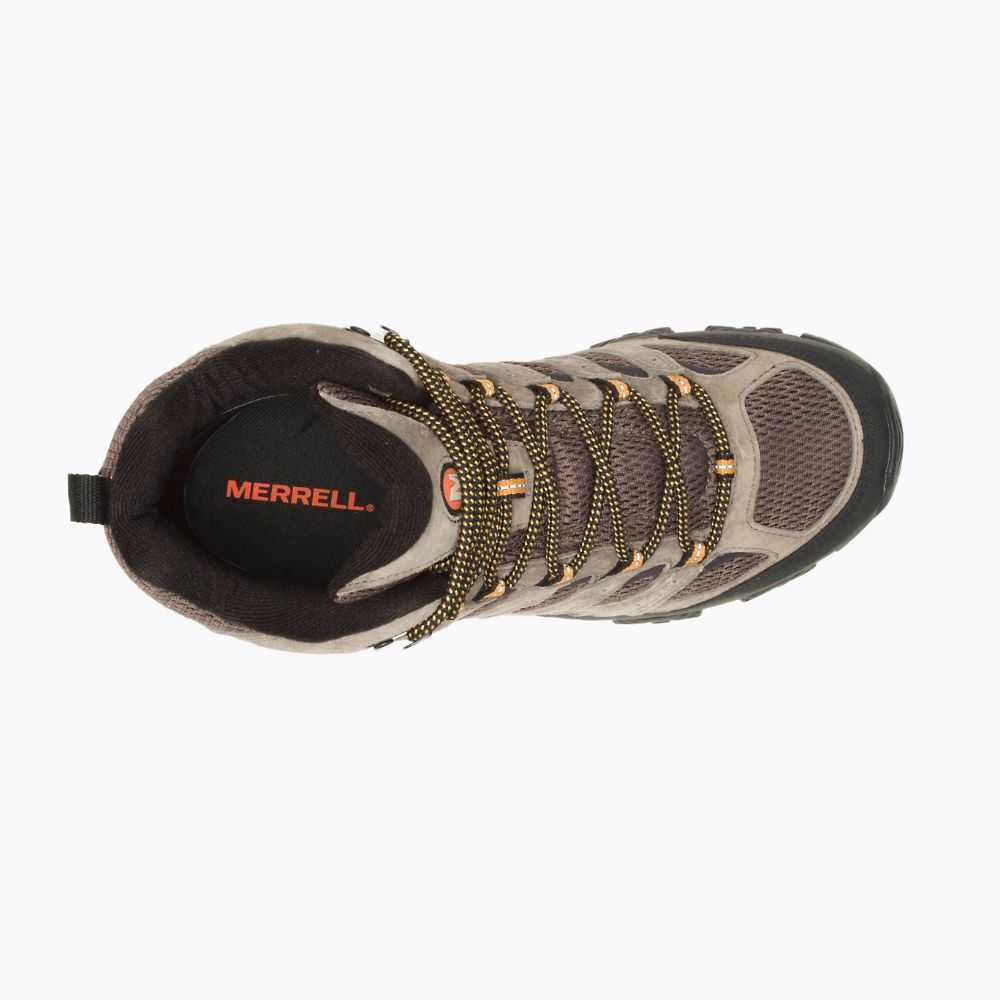 Dark Grey/Light Brown Men's Merrell Moab 3 Mid Wide Width Hiking Boots | Dubai-3175046