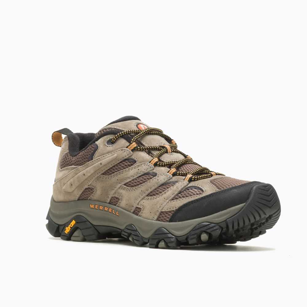 Dark Grey/Light Brown Men's Merrell Moab 3 Wide Width Hiking Shoes | Dubai-3529608