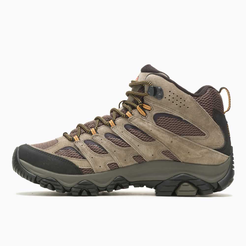 Dark Grey/Light Brown Men's Merrell Moab 3 Mid Hiking Boots | Dubai-6014357