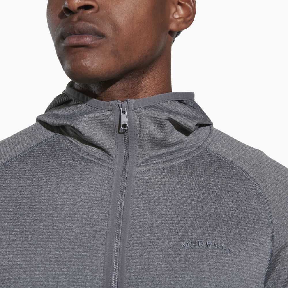 Deep Grey Men's Merrell Geotex Hoodie | Dubai-6597104