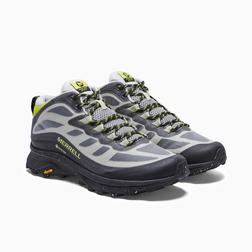 Deep Grey Men's Merrell Moab Speed Mid GORE-TEX® Hiking Boots | Dubai-6581497