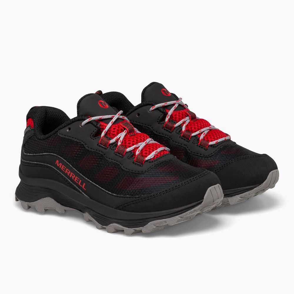 Grey/Black/Red Boys' Merrell Moab Speed Low Waterproof Sneakers | Dubai-5403172