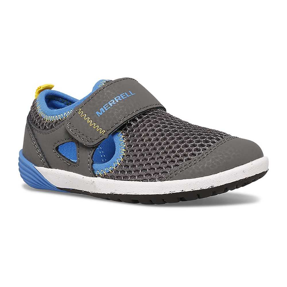 Grey/Black/Royal Boys' Merrell Bare Steps® H2O Sneakers | Dubai-2793186