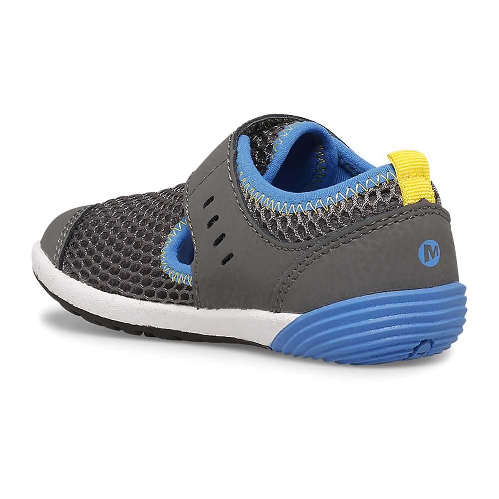 Grey/Black/Royal Boys' Merrell Bare Steps® H2O Sneakers | Dubai-2793186