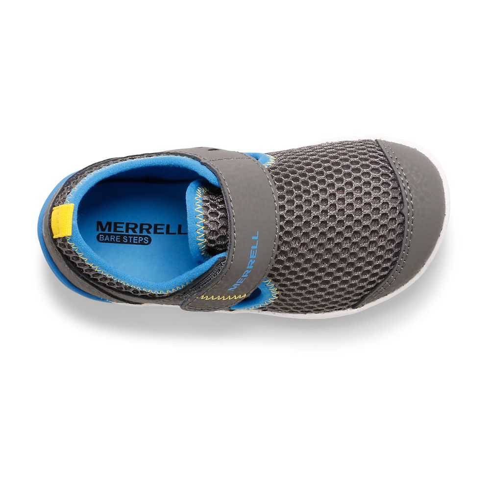 Grey/Black/Royal Boys' Merrell Bare Steps® H2O Sneakers | Dubai-2793186