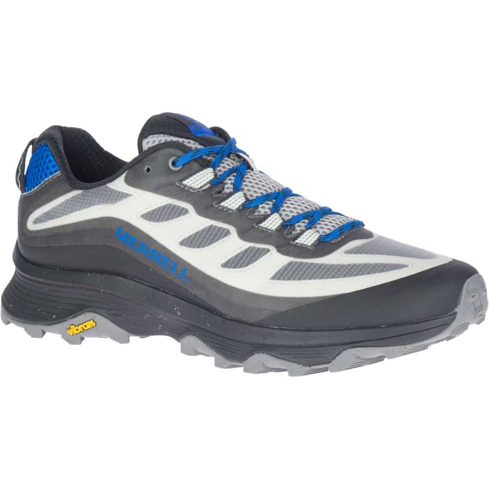 Grey/Blue Men's Merrell Moab Speed Hiking Shoes | Dubai-3104762