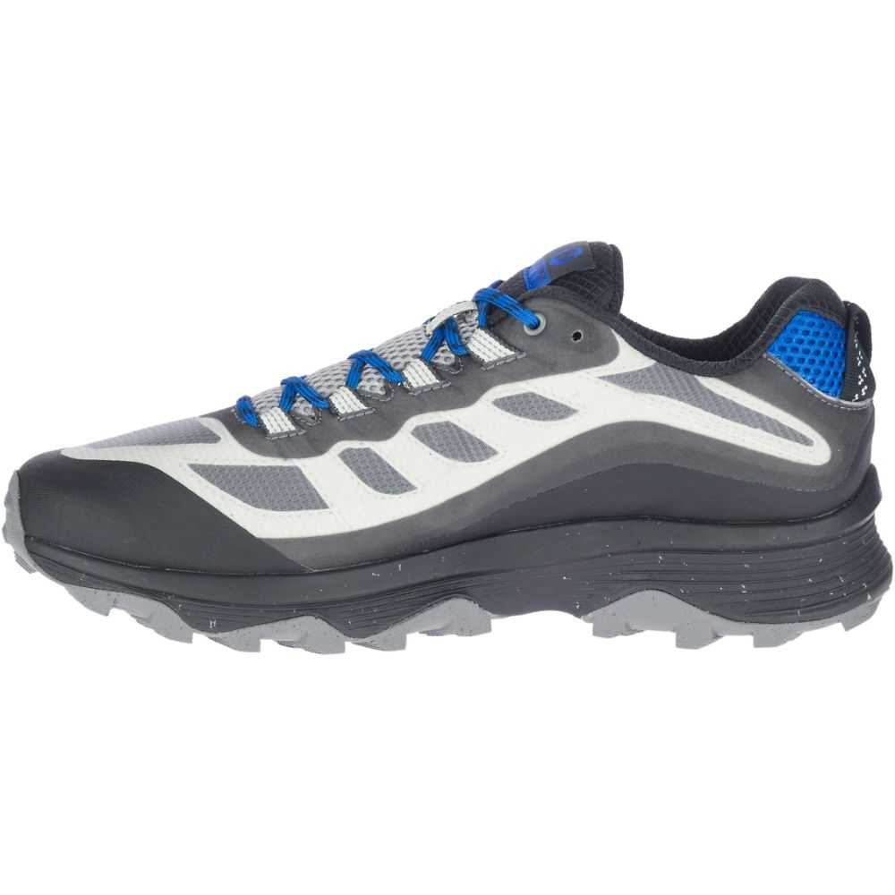 Grey/Blue Men's Merrell Moab Speed Hiking Shoes | Dubai-3104762