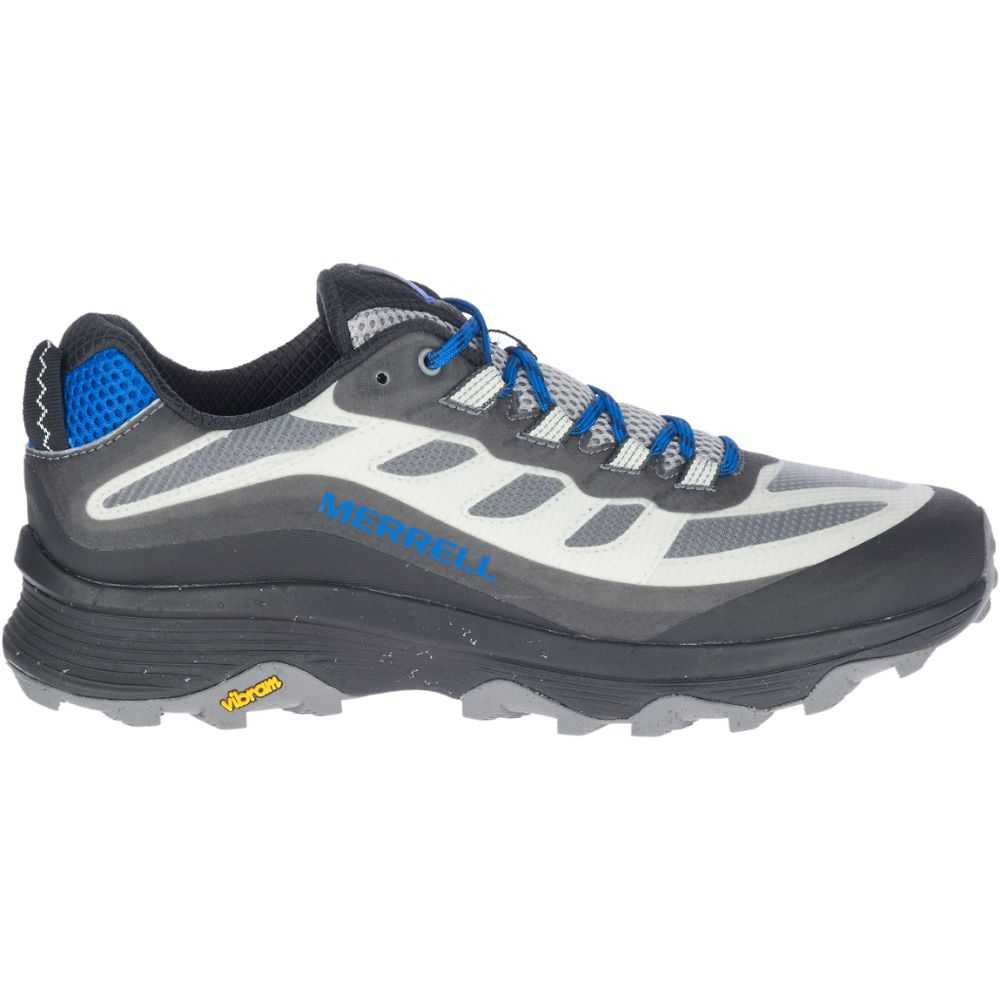 Grey/Blue Men\'s Merrell Moab Speed Hiking Shoes | Dubai-3104762