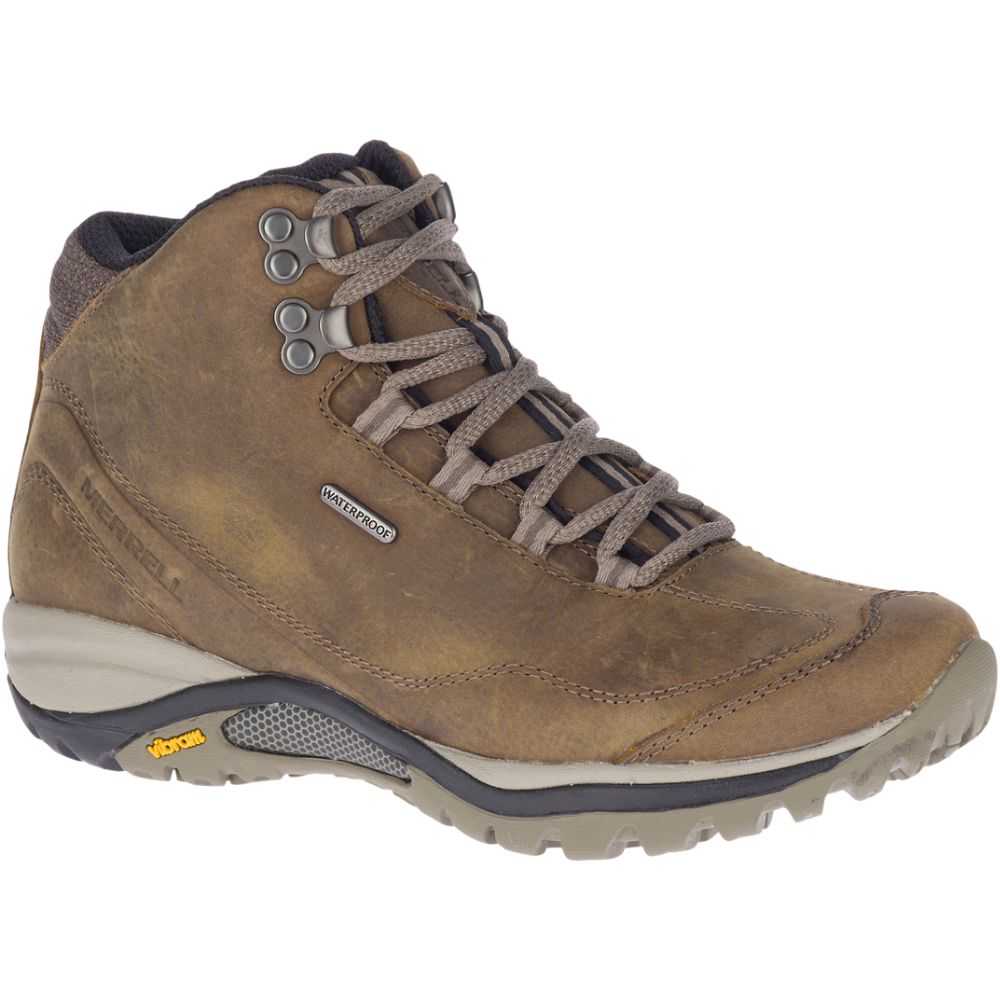 Grey/Brown Women's Merrell Siren Traveller 3 Mid Waterproof Hiking Boots | Dubai-8679051