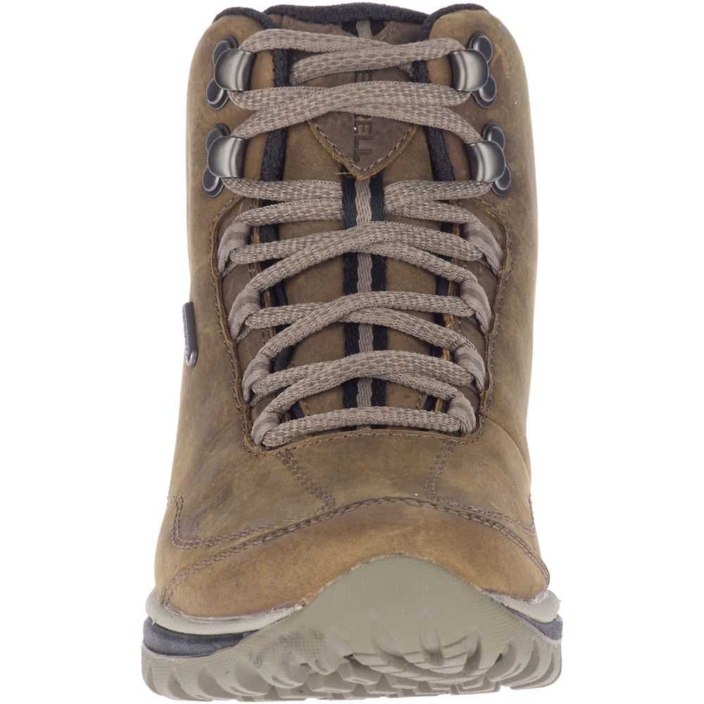 Grey/Brown Women's Merrell Siren Traveller 3 Mid Waterproof Hiking Boots | Dubai-8679051