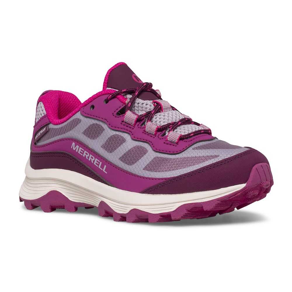 Grey/Fuchsia Boys' Merrell Moab Speed Low Waterproof Sneakers | Dubai-7984256